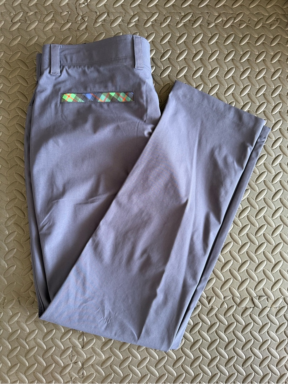 NWT William Murray Golf Navy Blue Chino Pants with Argyle Pocket Trim